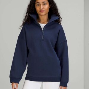 Lululemon 1/4zip oversized fleece sweater blue xl/xxl
